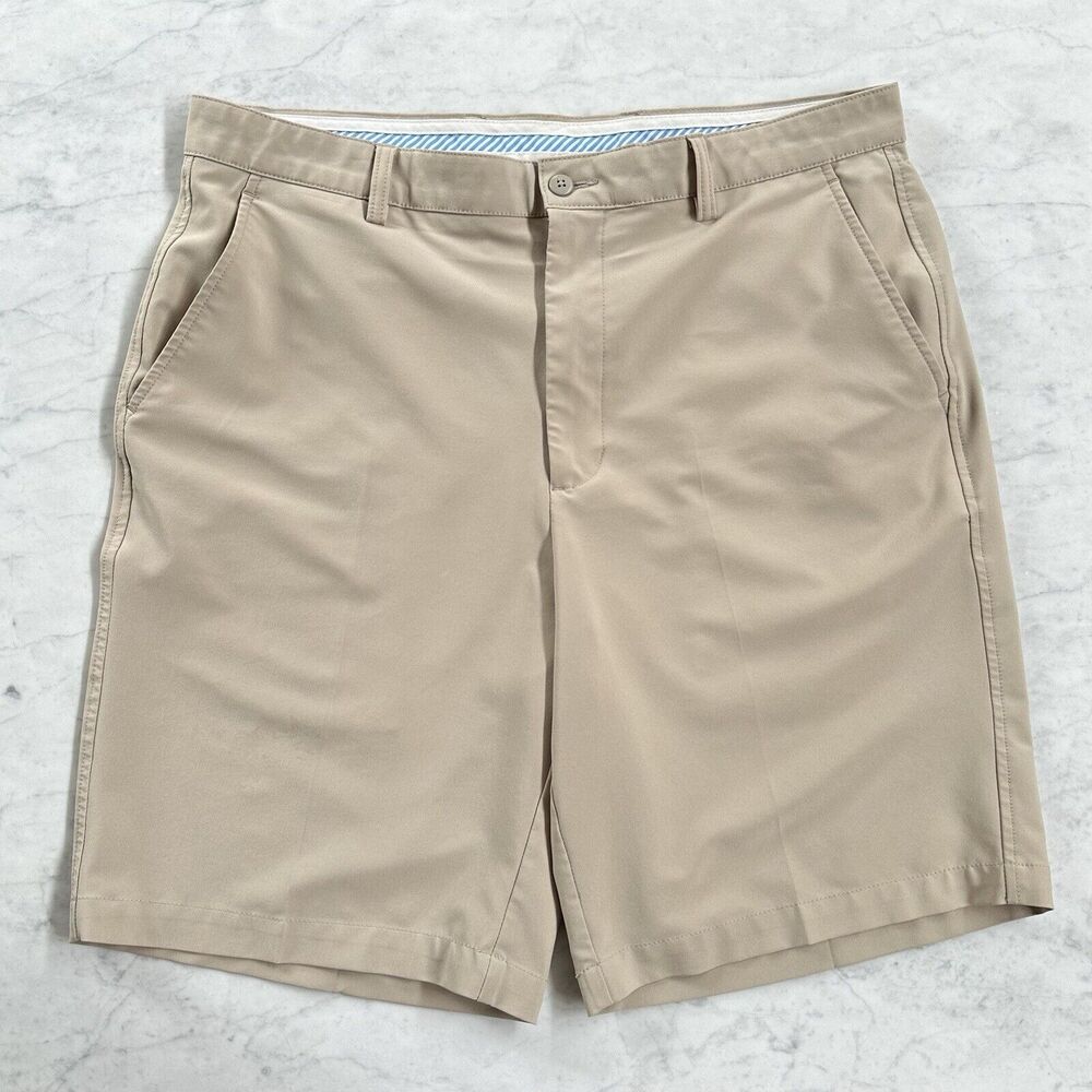 FootJoy FJ Golf Shorts Men's Size 36 Beige Chino Flat Front Stretch Casual